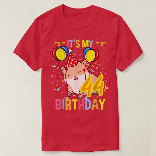 Its My 44th Birthday Guinea Pig  T-Shirt (Design vorne)
