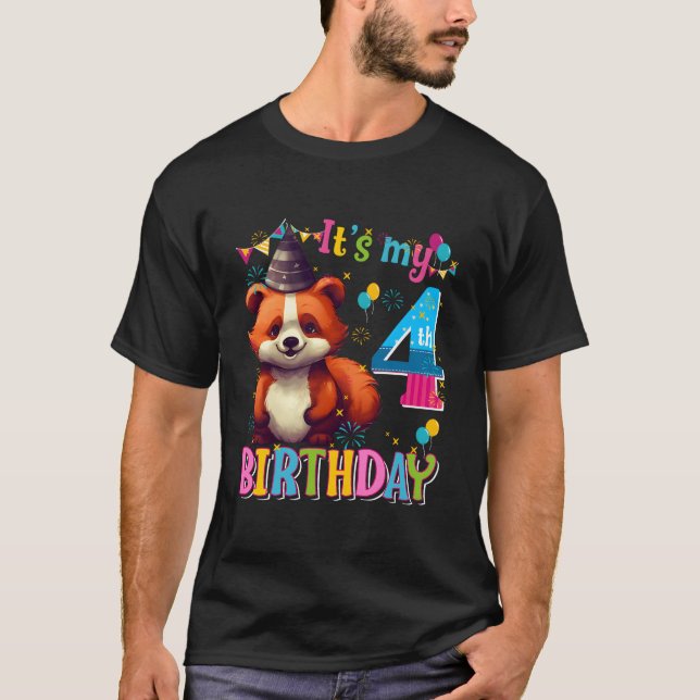 Its My 4Th 4 Red Panda T-Shirt (Vorderseite)