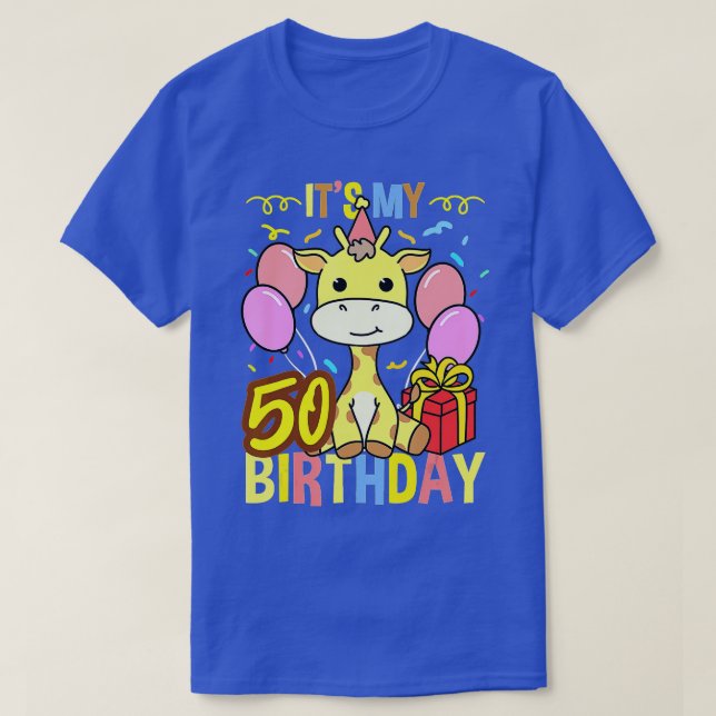 Its My 50th Birthday Giraffe Lover  T-Shirt (Design vorne)