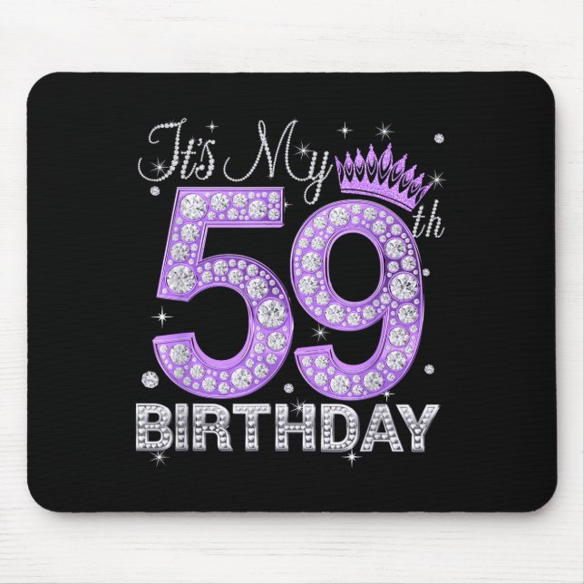 Its My 59th Birthday Queen Women 59 Years Old Diam Mousepad (Vorne)