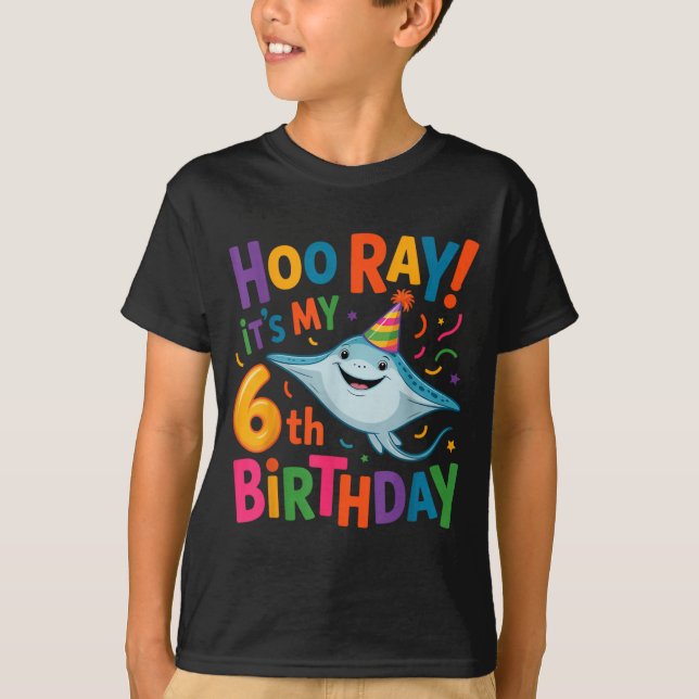 It's My 6th Birthday Party 6 Years Old Birthday St T-Shirt (Vorderseite)
