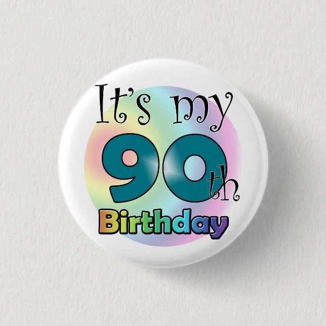 It's my 90th Birthday (Blue) Button (Vorderseite)