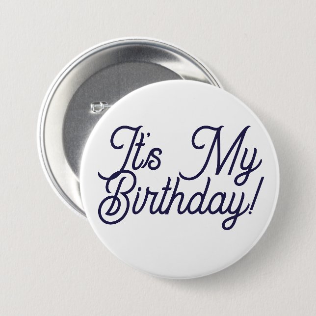 It's My Birthday Button Pin (Vorne & Hinten)
