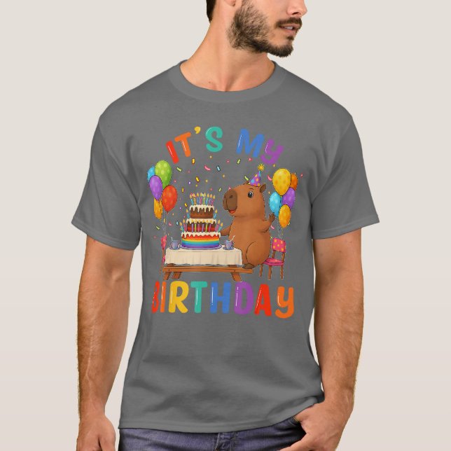 Its My Birthday Capybara Lovers Birthday Party Kid T-Shirt (Vorderseite)