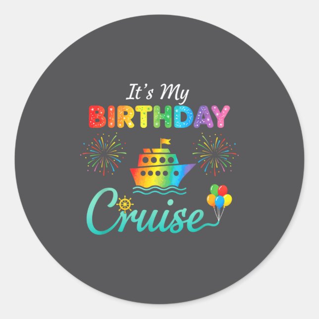 It's My Birthday Cruise, Birthday Cruise Squad Fam Runder Aufkleber (Vorderseite)