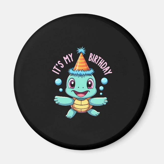 It's My Birthday Cute Sea Turtle Ocean Birthday Pa Magnet (Vorne)
