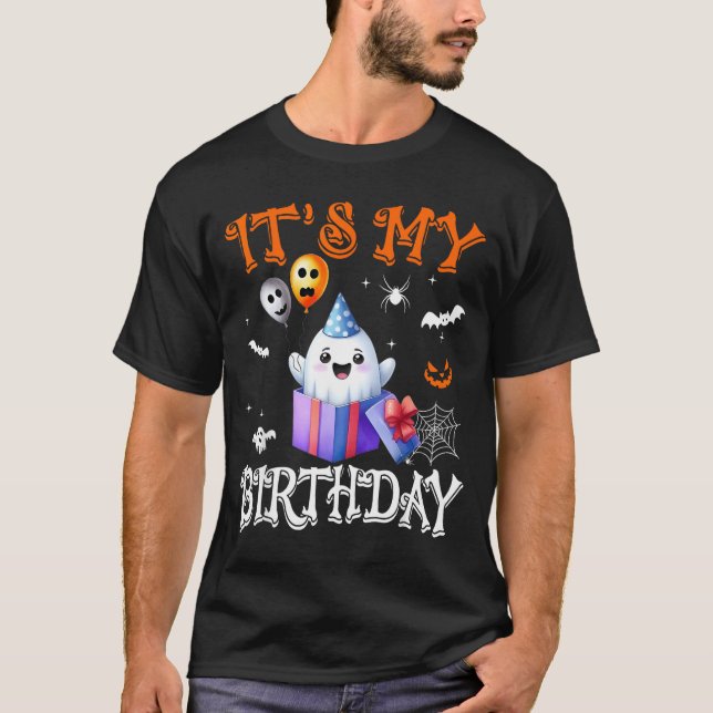 Its My Birthday Ghost Happy Halloween Birthday Par T-Shirt (Vorderseite)