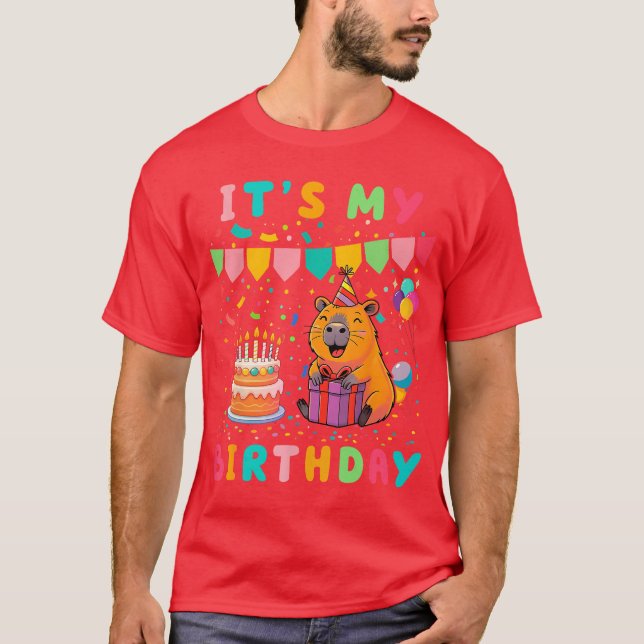 Its My Birthday Girls Capybara Lovers Birthday Par T-Shirt (Vorderseite)
