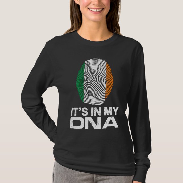 IT'S MY DNA IN Flag National Pride Fingerprint Ire T-Shirt (Vorderseite)