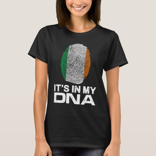 IT'S MY DNA IN Flag National Pride Fingerprint Ire T-Shirt (Vorderseite)
