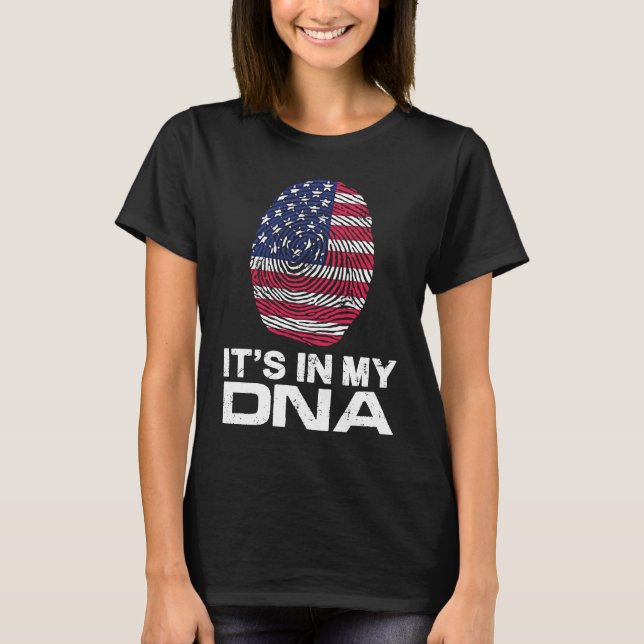 IT'S MY DNA IN Flag National Pride Fingerprint Nat T-Shirt (Vorderseite)