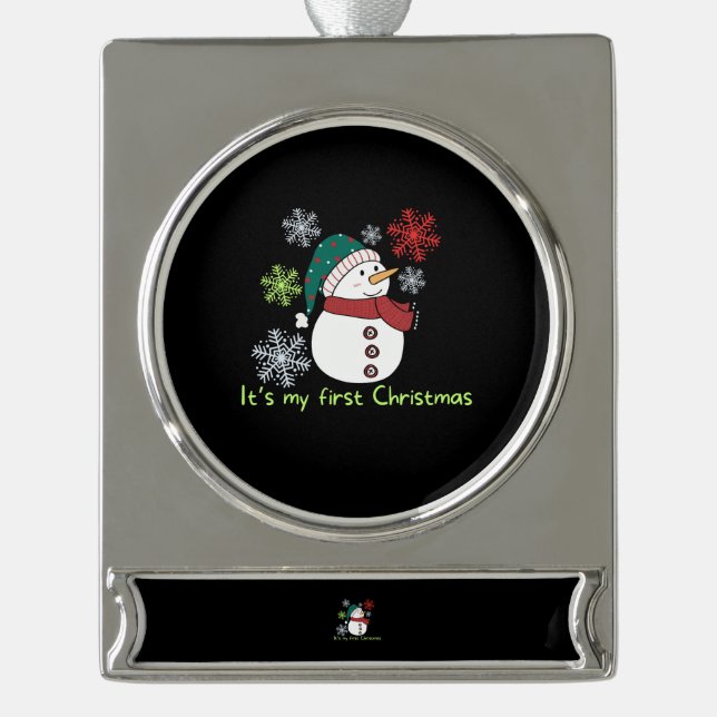 It's my first Christmas Banner-Ornament Silber (Vorderseite)