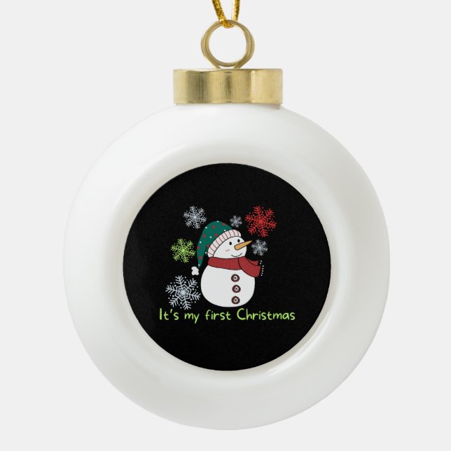 It's my first Christmas Keramik Kugel-Ornament (Vorderseite)