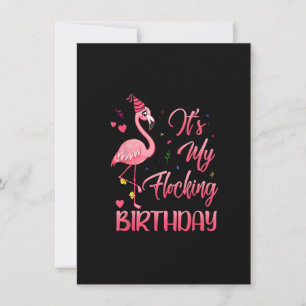 Its My Flocking Birthday Funny Pink Flamingo Einladung