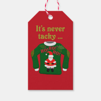 It's Never Tacky Cute Christmas Sticker Geschenkanhänger