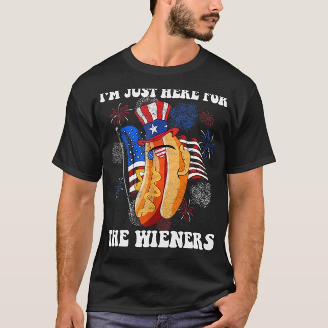 It's Not 4th of July Until My Wiener Comes Out Fun T-Shirt (Vorderseite)
