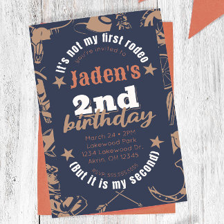"It's not my first Rodeo" Cowboy am 2. Geburtstag Einladung
