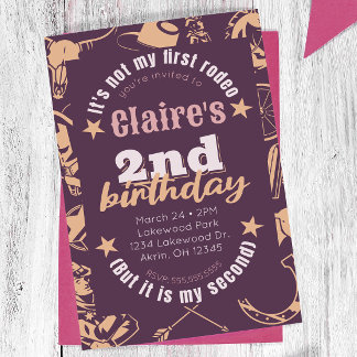 "It's not my First Rodeo" Cowgirl 2. Geburtstag Einladung