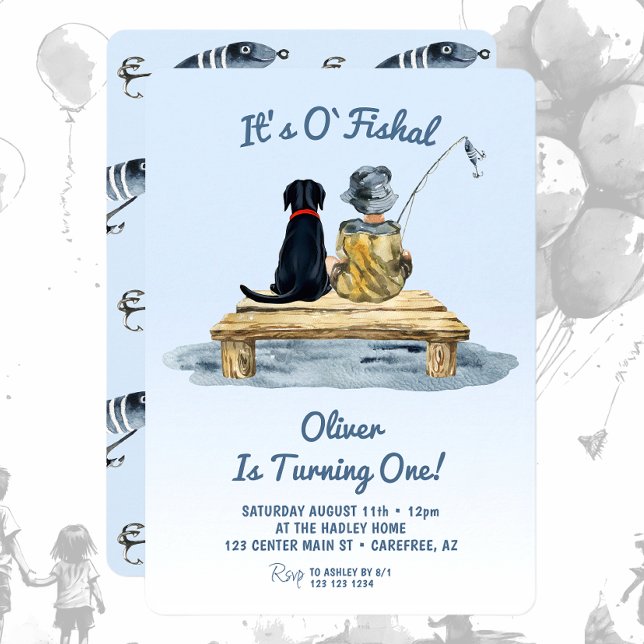 It's O'fishal Fishing Boy Birthday Einladung (Von Creator hochgeladen)