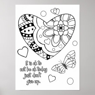 It's ok heart coloring poster