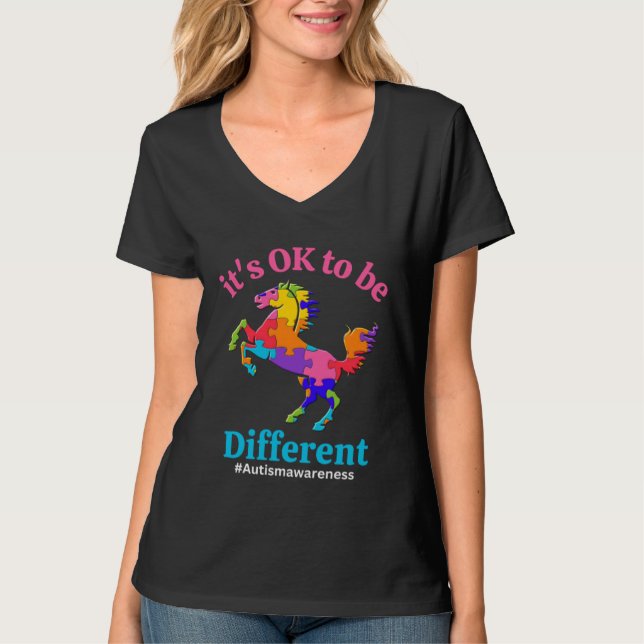 Its Ok To Be Different Autism Awareness Acceptance T-Shirt (Vorderseite)