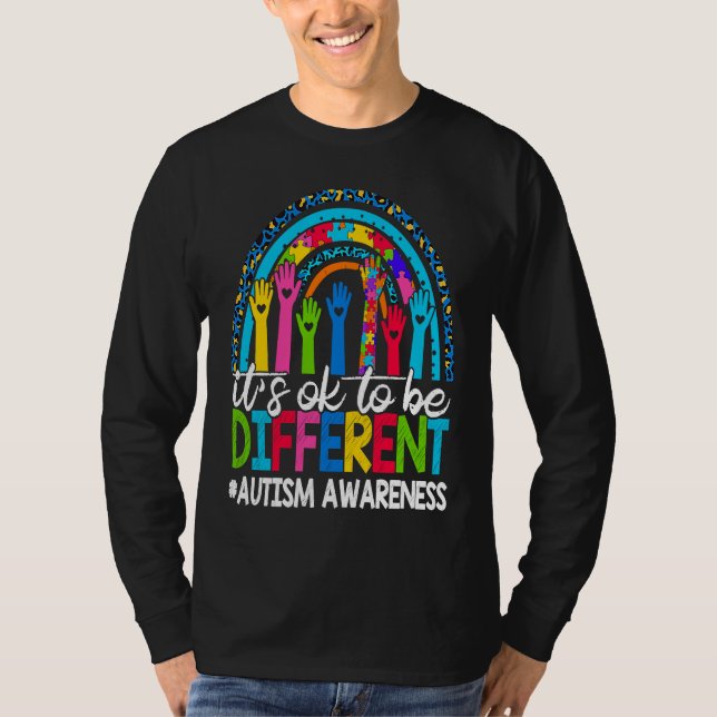 It's Ok To Be Different Autism Awareness Leopard R T-Shirt (Vorderseite)