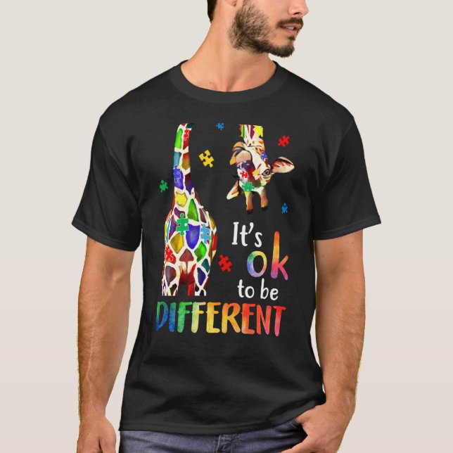 Its Ok To Be Different Autism Awareness Puzzle Pie T-Shirt (Vorderseite)