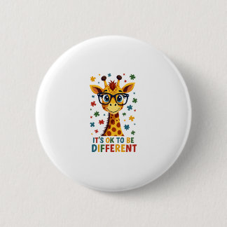 It's Ok To Be Different Giraffe Autism Awareness B Button