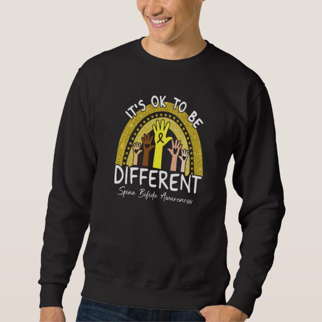 It's Ok To Be Different Spina Bifida Awareness Yel Sweatshirt (Vorderseite)