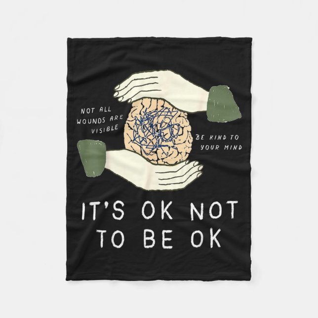 Its Ok To Not Be Ok Suicide Prevention Awareness B Fleecedecke (Vorderseite)