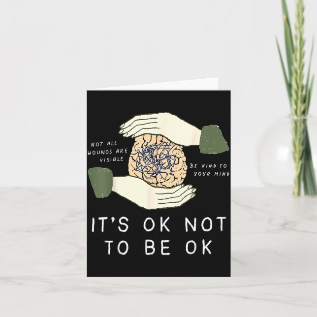 Its Ok To Not Be Ok Suicide Prevention Awareness B Karte (Vorderseite)