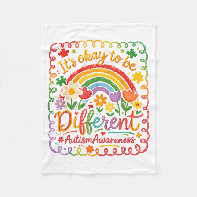 Its Okay to Be Different Neurodiversity Autism Fleecedecke (Vorderseite)