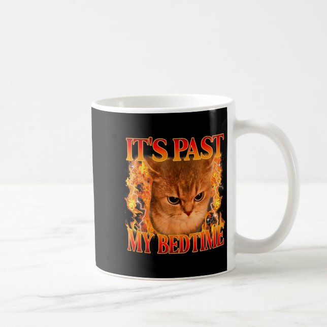 It's Past My Bedtime Funny Cat Meme Animals Humor  Kaffeetasse (Rechts)