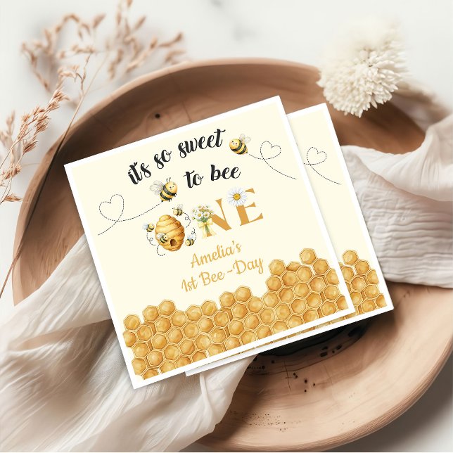 It's So Sweet To Bee 1st Birthday Serviette (Von Creator hochgeladen)
