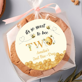 It's So Sweet To Bee 2nd Birthday Runder Aufkleber