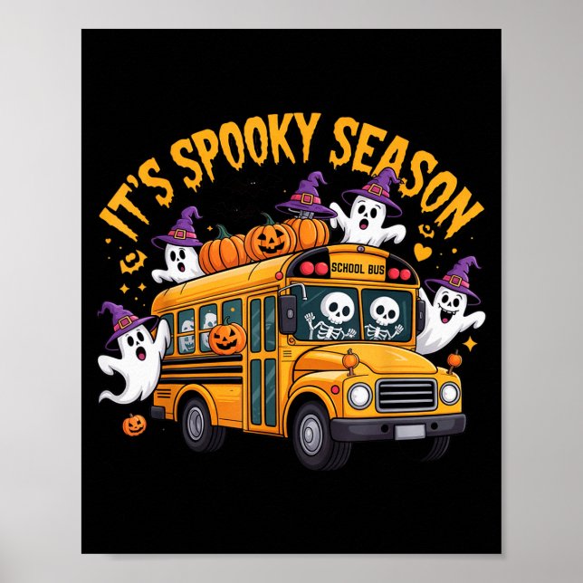 It's Soky Season Funny Teacher Halloween School Bu Poster (Vorne)