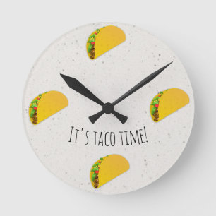 It's Taco Time Junk Food Kitchen Runde Wanduhr