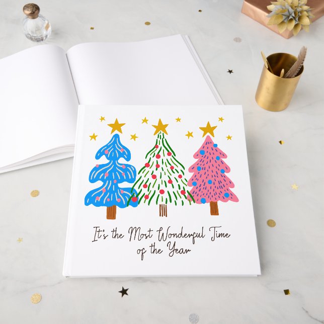 It's The Most Wonderful Time Christmas  Gästebuch (Vorderseite offen)