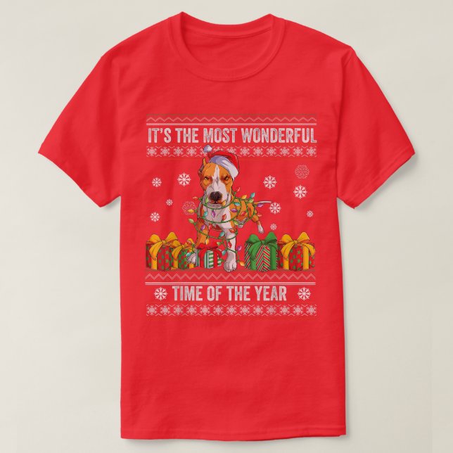 Its The Most Wonderful Time Of The Year Pitbull Sa T-Shirt (Design vorne)