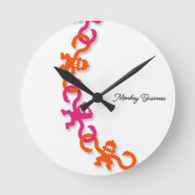 It's time for Monkey Business Round Wall Clock