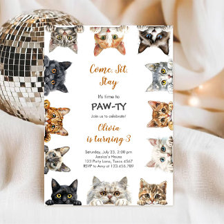 It's Time to Paw-ty Party Animals Kids Birthday Einladung