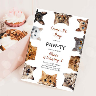 It's Time to Paw-ty Party Animals Kids Birthday Einladung