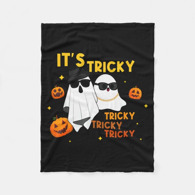 It's Tricky Tricky Tricky Funny Ghost Boo Hallowee Fleecedecke (Vorderseite)