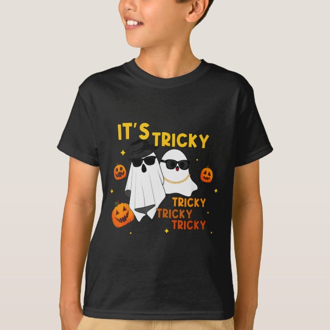 It's Tricky Tricky Tricky Funny Ghost Boo Hallowee T-Shirt (Vorderseite)