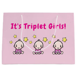 It's Triplet Girls!, Triplet Babies Gift Wrap, Große Geschenktüte