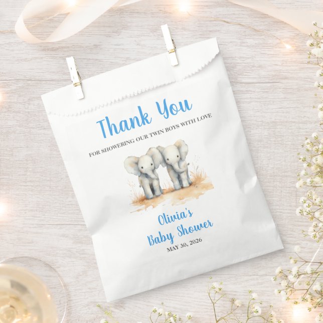 It's Twin Boys Baby Shower Favour Bags Geschenktütchen (Ausgeschnitten)