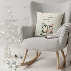 It's Twins Pinguin-Baby-Party Winter Wonderland Kissen