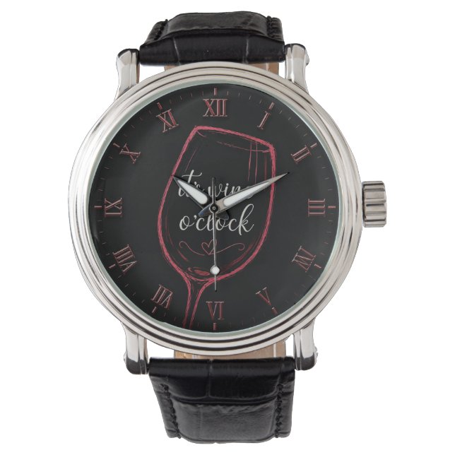 It's Wine O'Clock Modern Minimalist  Armbanduhr (Vorderseite)