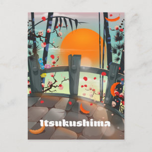 Itsukushima Japan Reiseplakat Postkarte