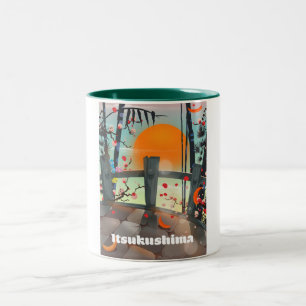 Itsukushima Japan Reiseplakat Zweifarbige Tasse